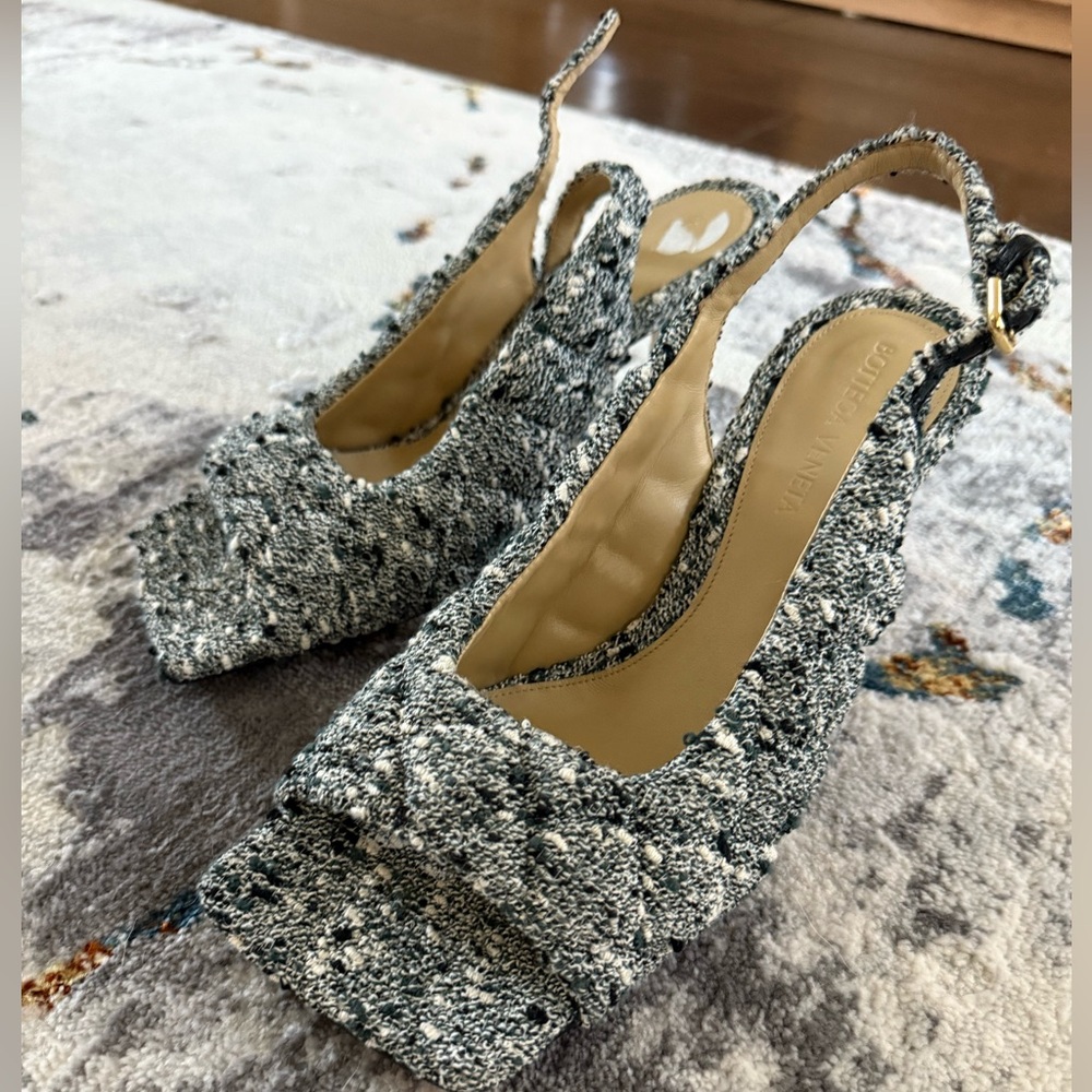 NEW! Bottega Veneta padded fabric slingback Heels - Picture 3 of 8